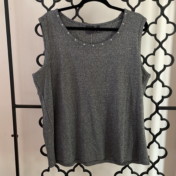 NWT Rafaella 2 Piece Studded Tank and Open Front Cardigan Size 2X - Picture 3 of 8